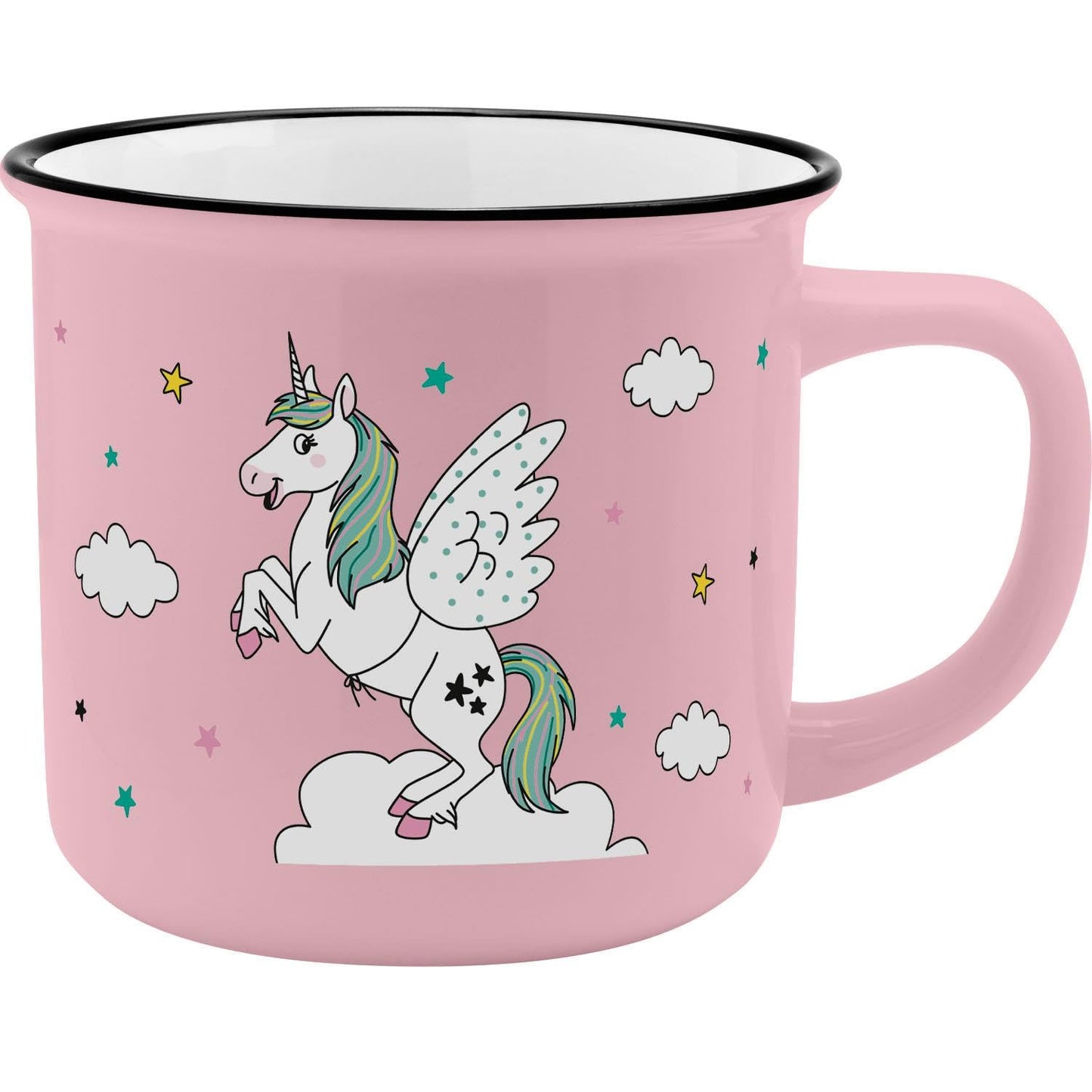 GRUSS & CO Becher Motiv "Einhorn" | Porzellan, 35 cl, Höhe 8,4 cm, Geschenkbanderole | Geschenk, Schule, Kindergarten, Kindergeburtstag | 74101