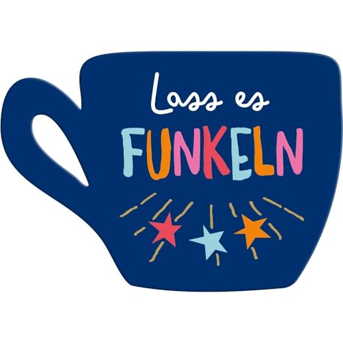 H:) PPY life Tasse mit Motiv "Funkeln lassen" | Kaffeetasse, Porzellan, 40 cl | Tasse mit Spruch, Geschenk | 47375