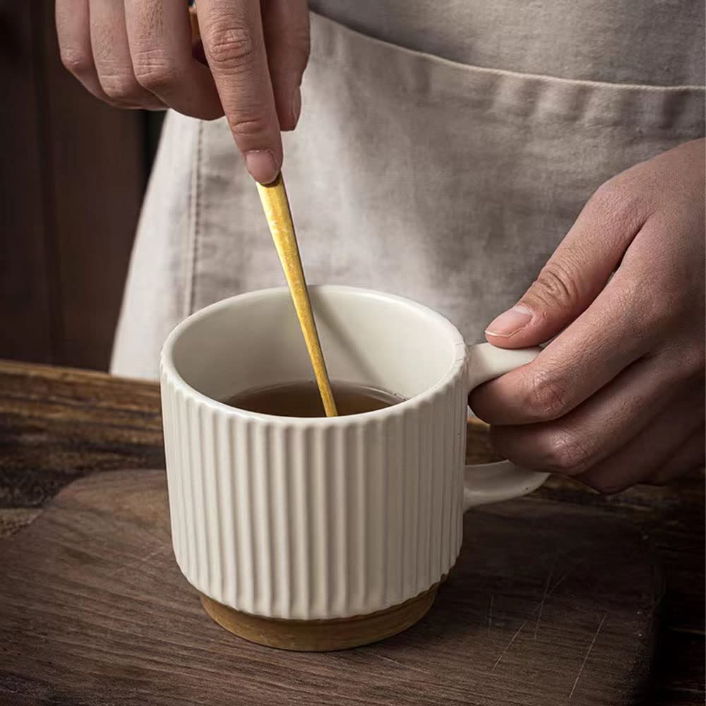 cawein Keramikbecher, 2 Stück, Keramik-Kaffeetassen, Milchbecher, Keramikbecher für Zuhause und Büro, mikrowellenfeste Milchkaffeetasse