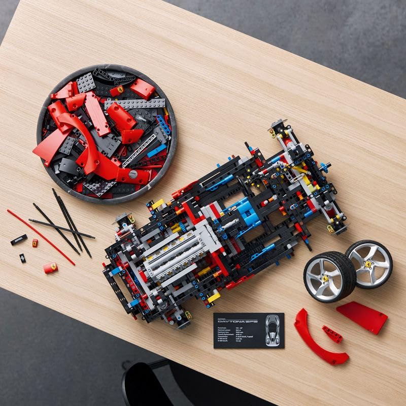 LEGO Technic Ferrari Daytona SP3 (42143) – Modellauto 1:8, roter Supersportwagen, Sammlerstück für Erwachsene
