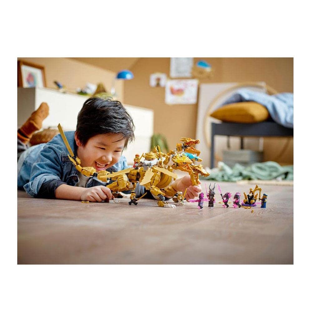 LEGO 71774 NINJAGO Lloyds Ultragolddrache (mit 9 Minifiguren inkl. Lloyd, Kai & Zane, Drachen-Spielzeug ab 9 Jahren)