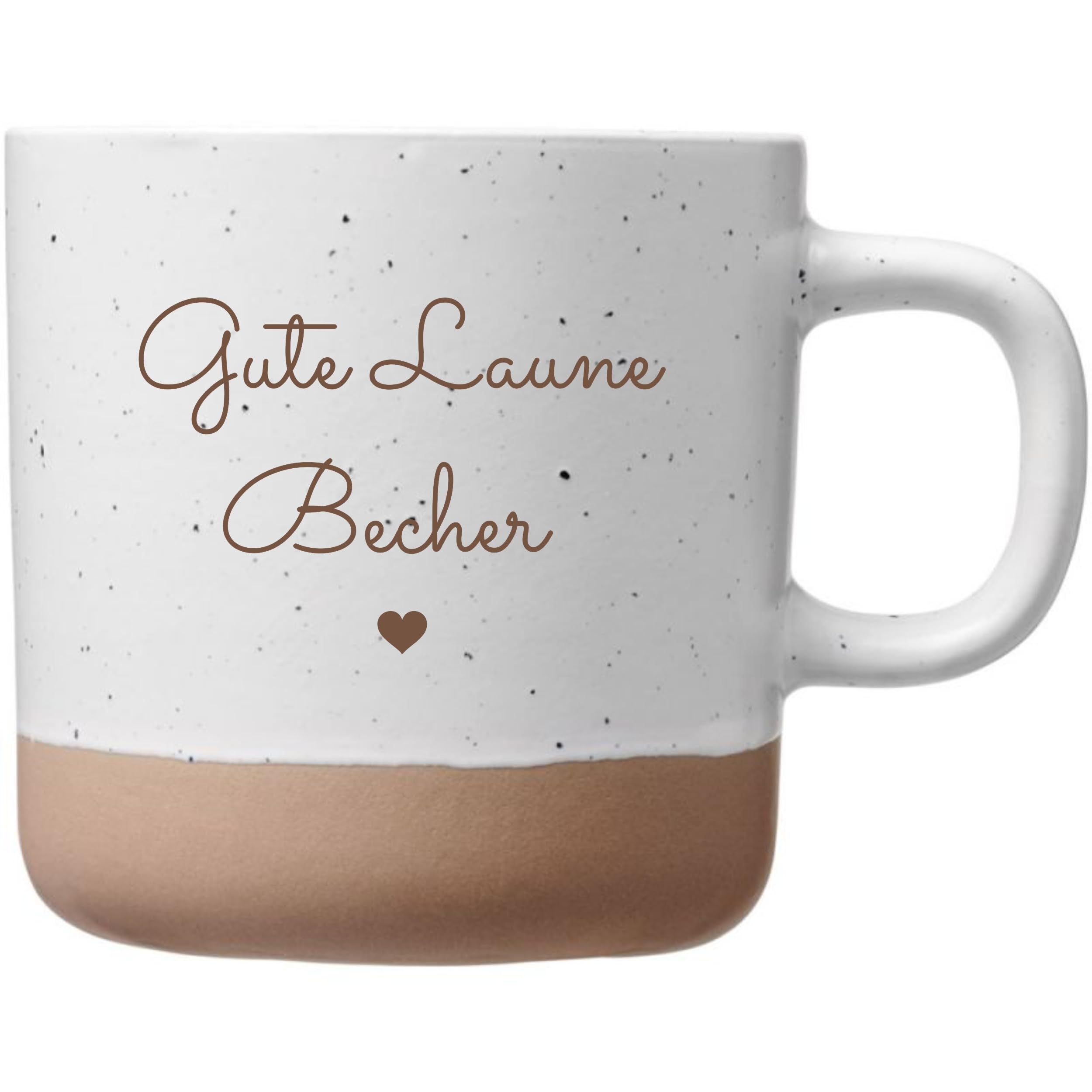 Dein Wunschtext als Gravur auf einer weißen Keramik Tasse mit 360ml - spülmaschinenfest - groß - Design (Links vom Griff)