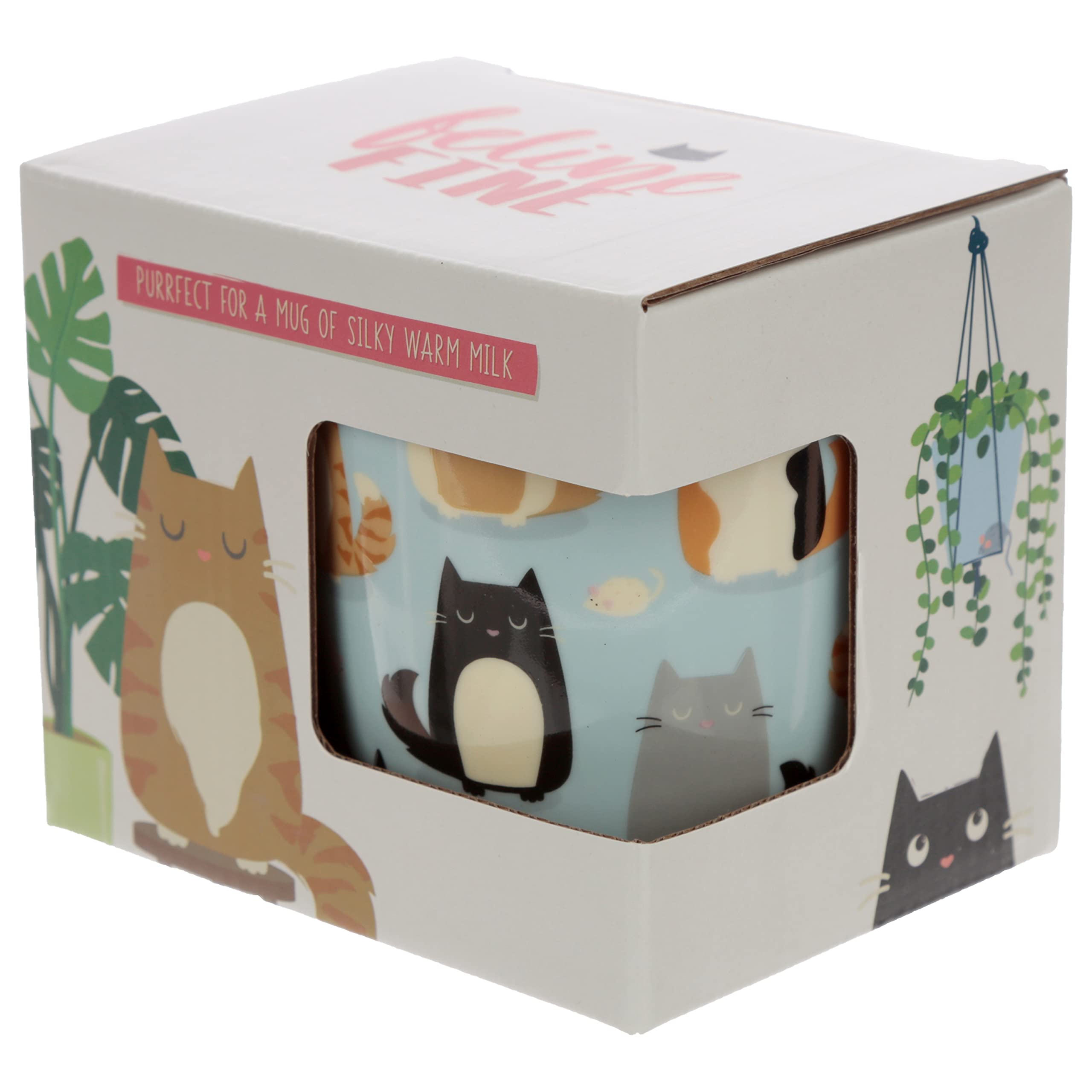 Puckator Feline Fine Spruch Katze Tasse aus Porzellan