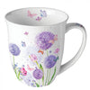Ambiente Teetasse Kaffeetasse Becher Mug 0,4l Blumen Schmetterlinge Wiese in Pastell Farben Tasse Fine Bone China Porzellan Serie Flower beauty