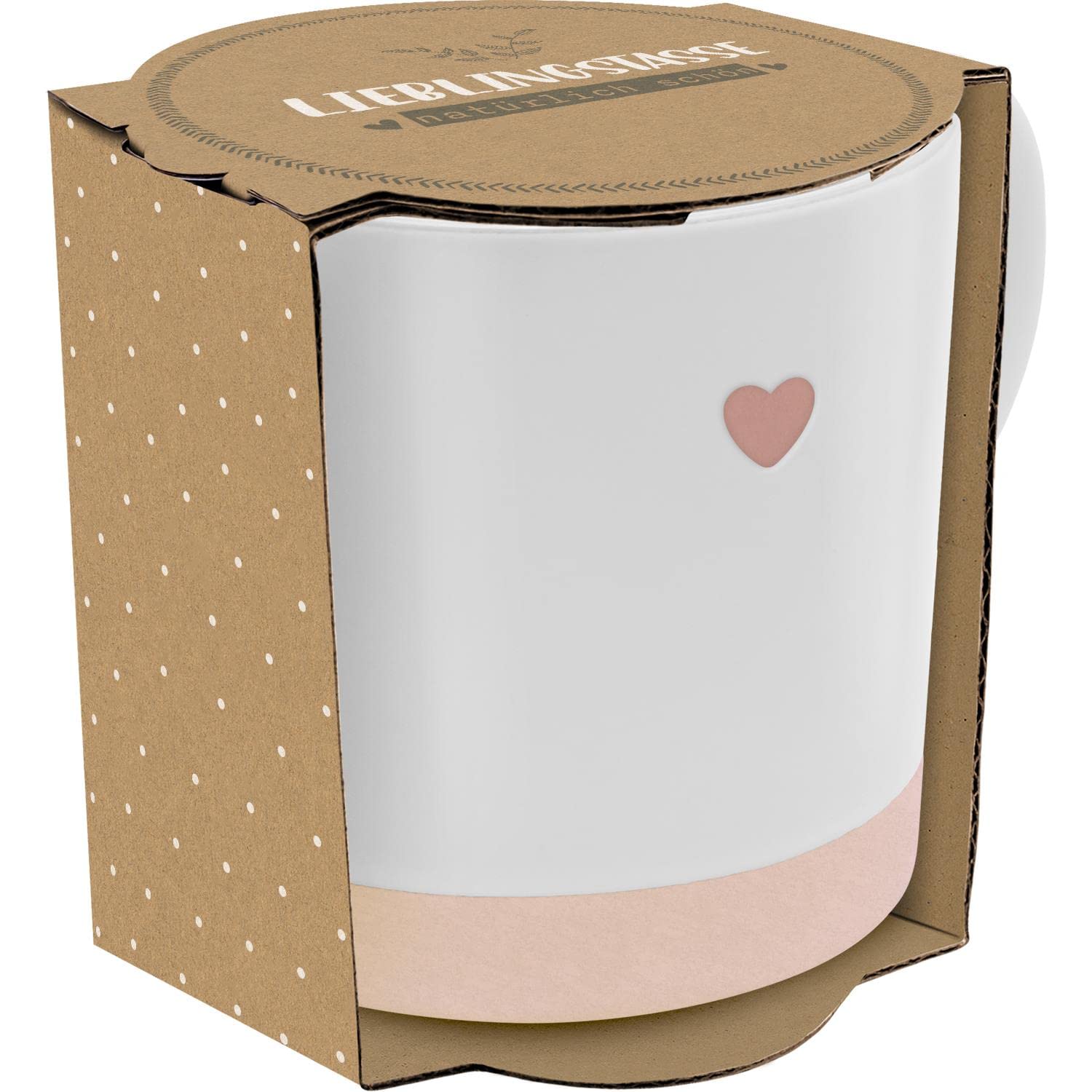 GRUSS & CO Tasse mit graviertem Herz | Steinzeug, 40 cl, mehrfarbig | Geschenk Liebe | 48430