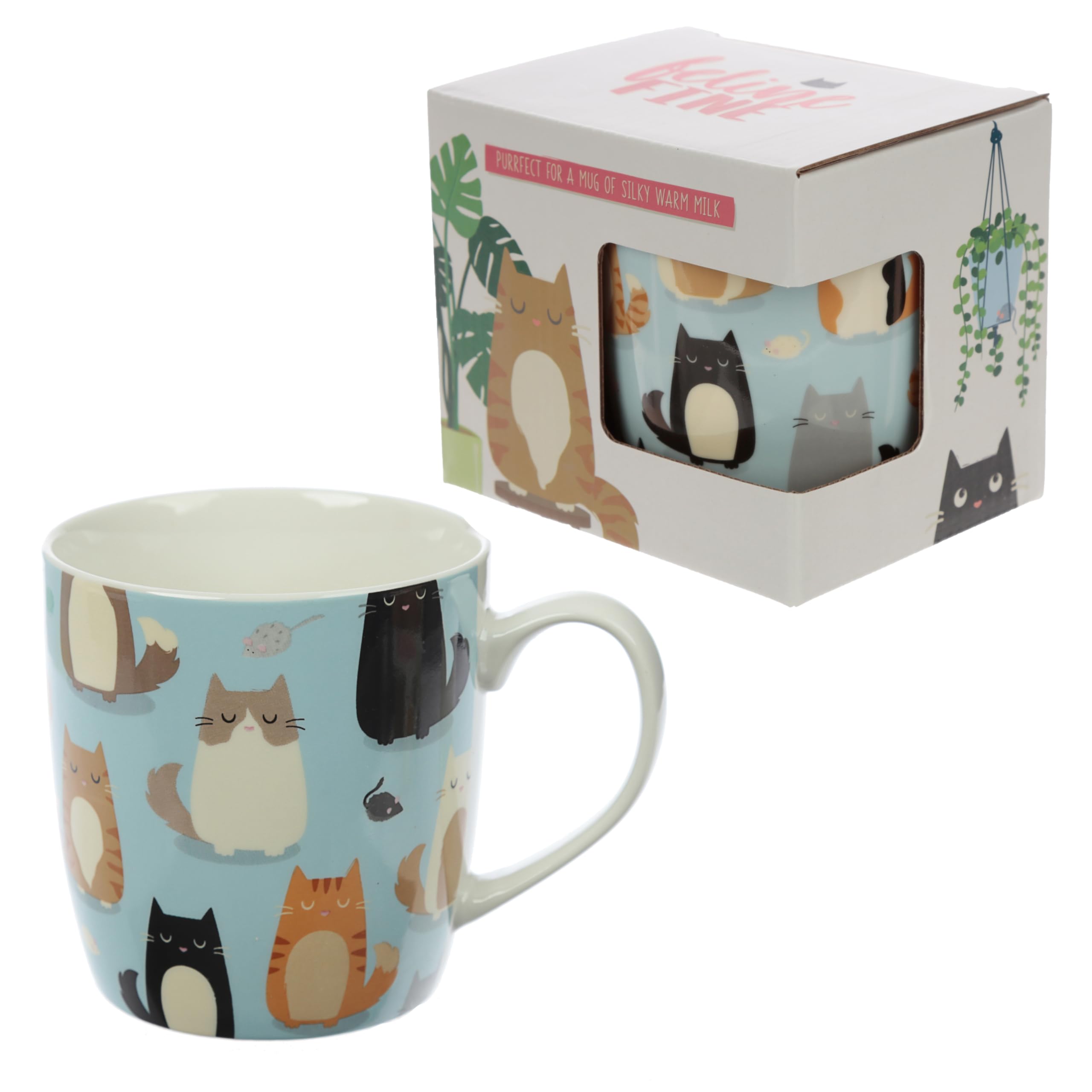 Puckator Feline Fine Spruch Katze Tasse aus Porzellan