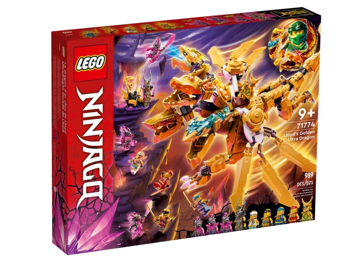 LEGO 71774 NINJAGO Lloyds Ultragolddrache (mit 9 Minifiguren inkl. Lloyd, Kai & Zane, Drachen-Spielzeug ab 9 Jahren)