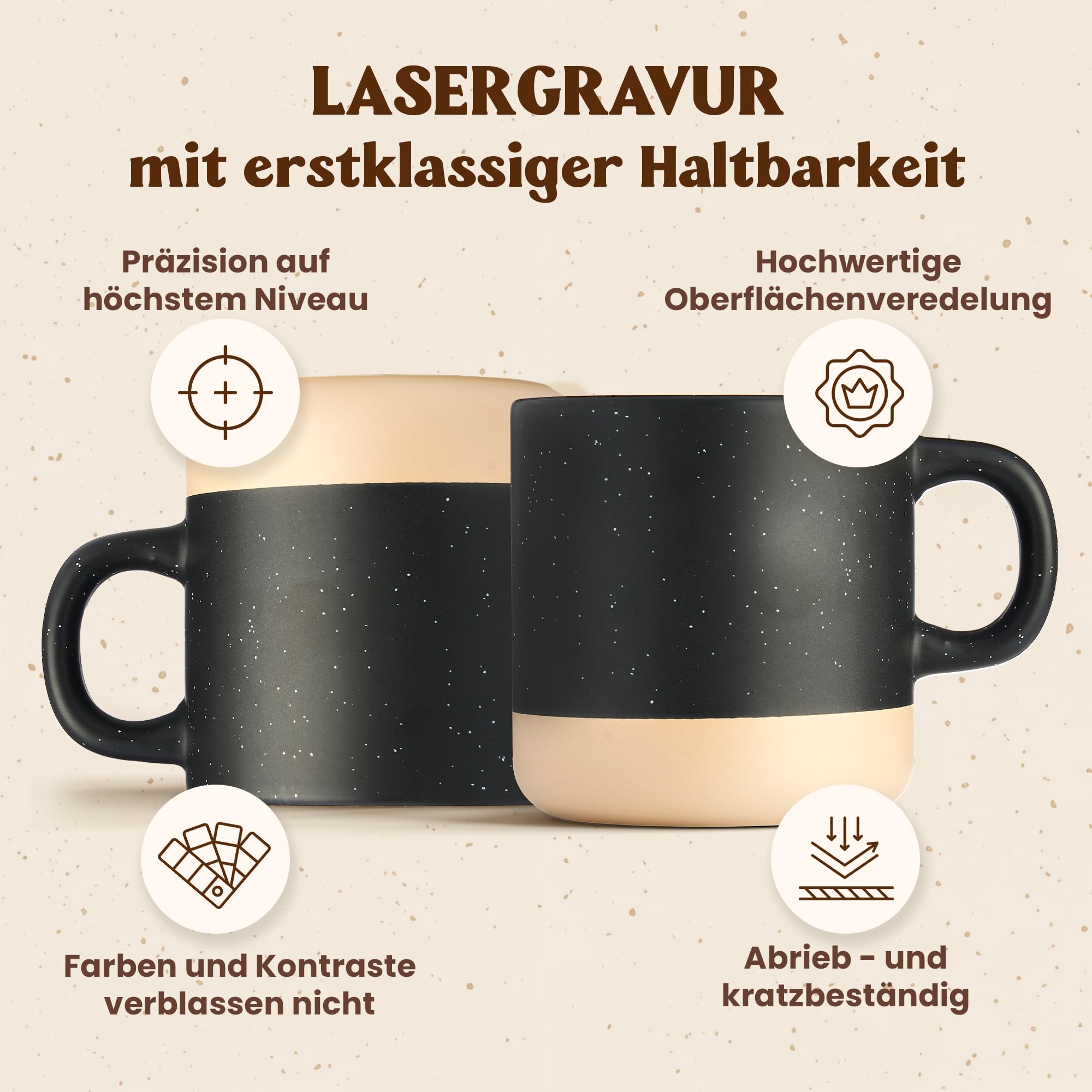 LIEBTASTISCH Kaffeebecher mit Lasergravur – Keramik Steingut Kaffeetasse, personalisierte Tasse für Kaffee, Tee – Lieblingsmensch Geschenk, Vatertag
