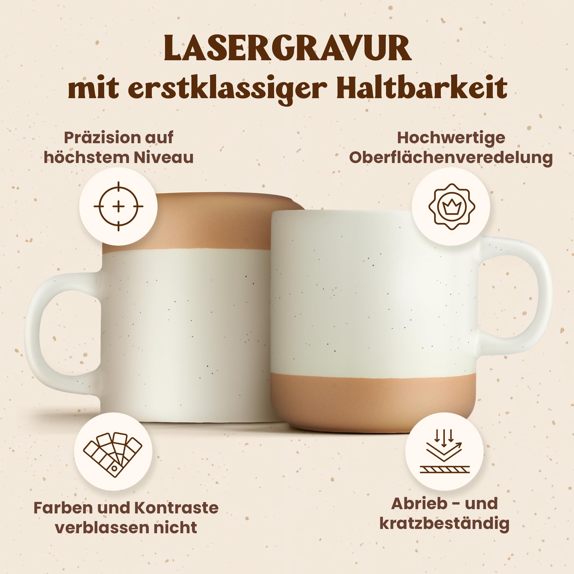 LIEBTASTISCH Kaffeebecher mit Lasergravur – Keramik Steingut Kaffeetasse, personalisierte Tasse für Kaffee, Tee – Lieblingsmensch Geschenk, Vatertag