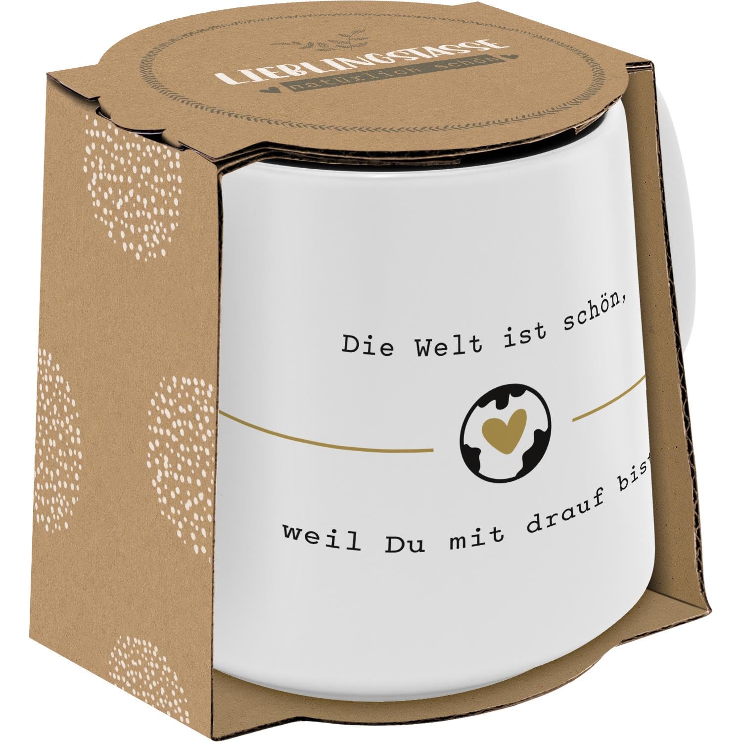 GRUSS & CO Tasse konisch "Welt" | Steinzeug, 43 cl, mehrfarbig | Geschenk Freunde, Geburtstag, Ostern | 48994