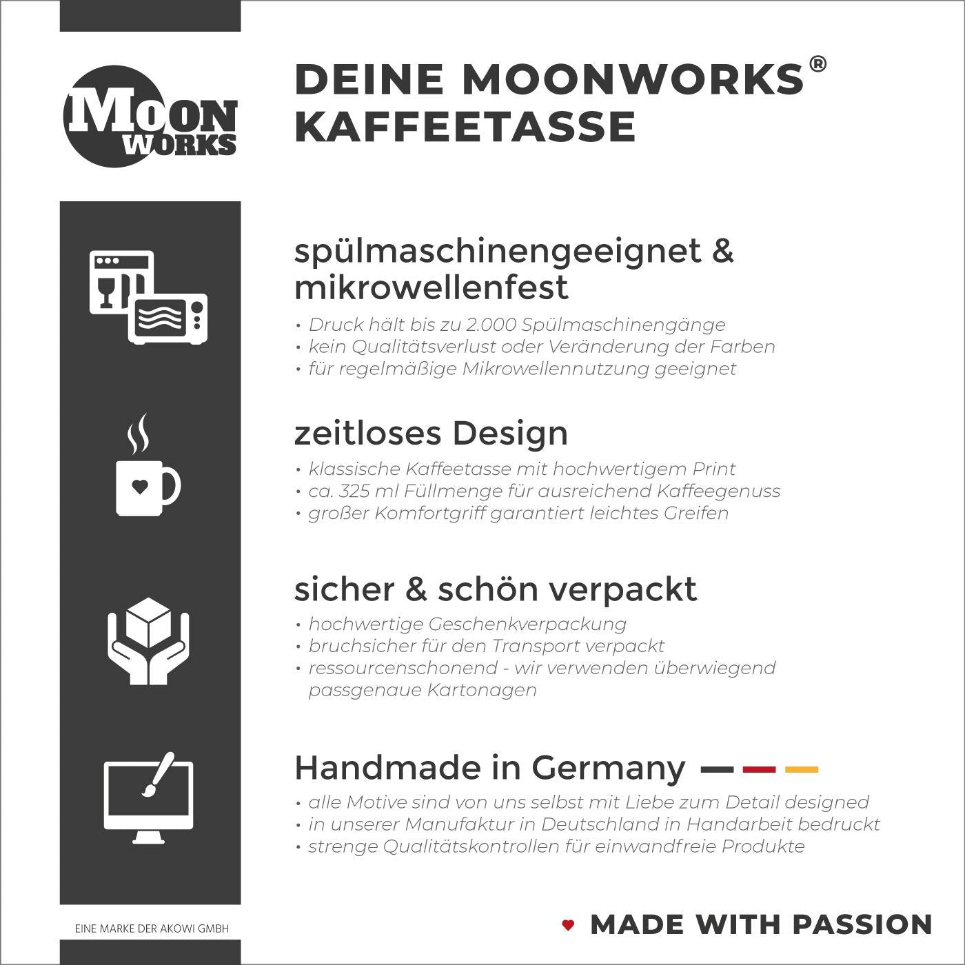 MoonWorks Kaffee-Tasse mit Spruch Mir nicht auf den Sack gehen du sollst Baby Bürotasse lustige Kaffeebecher Weiss-innen-schwarz standard