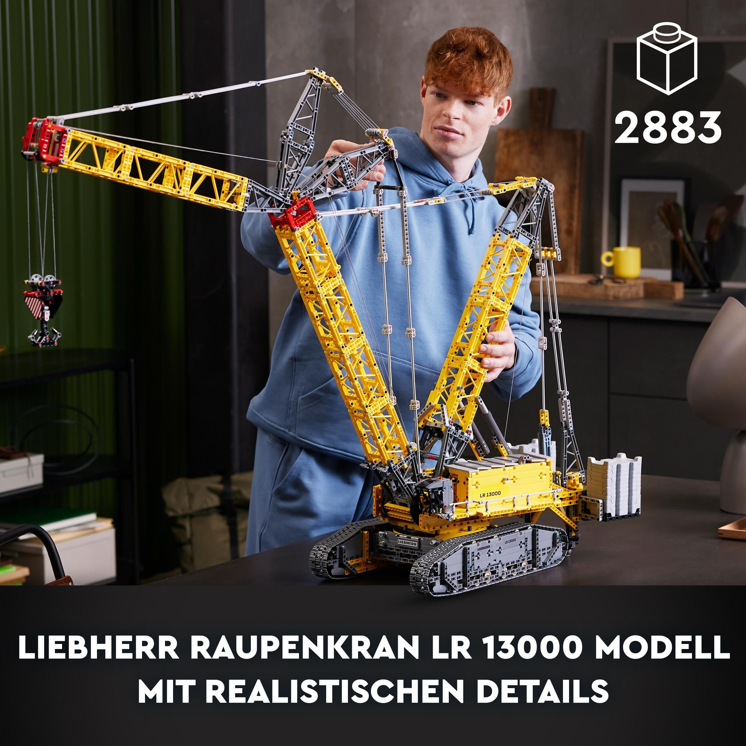 LEGO Technic Liebherr LR 13000 Raupenkran (42146) – Ferngesteuertes Baufahrzeug mit Control+ App, großes Modell für Erwachsene