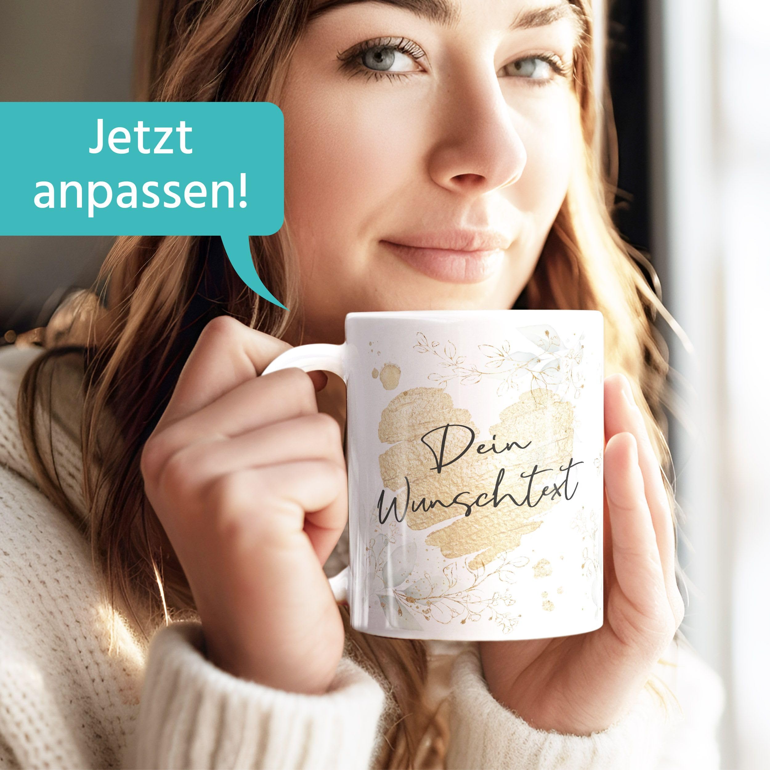 SpecialMe® Kaffee-Tasse [Wunschtext] mit Herz - soziale Berufe, Familie, Freunde kleines Dankeschön Geschenk Danke sagen Personalisiert weiß Keramik
