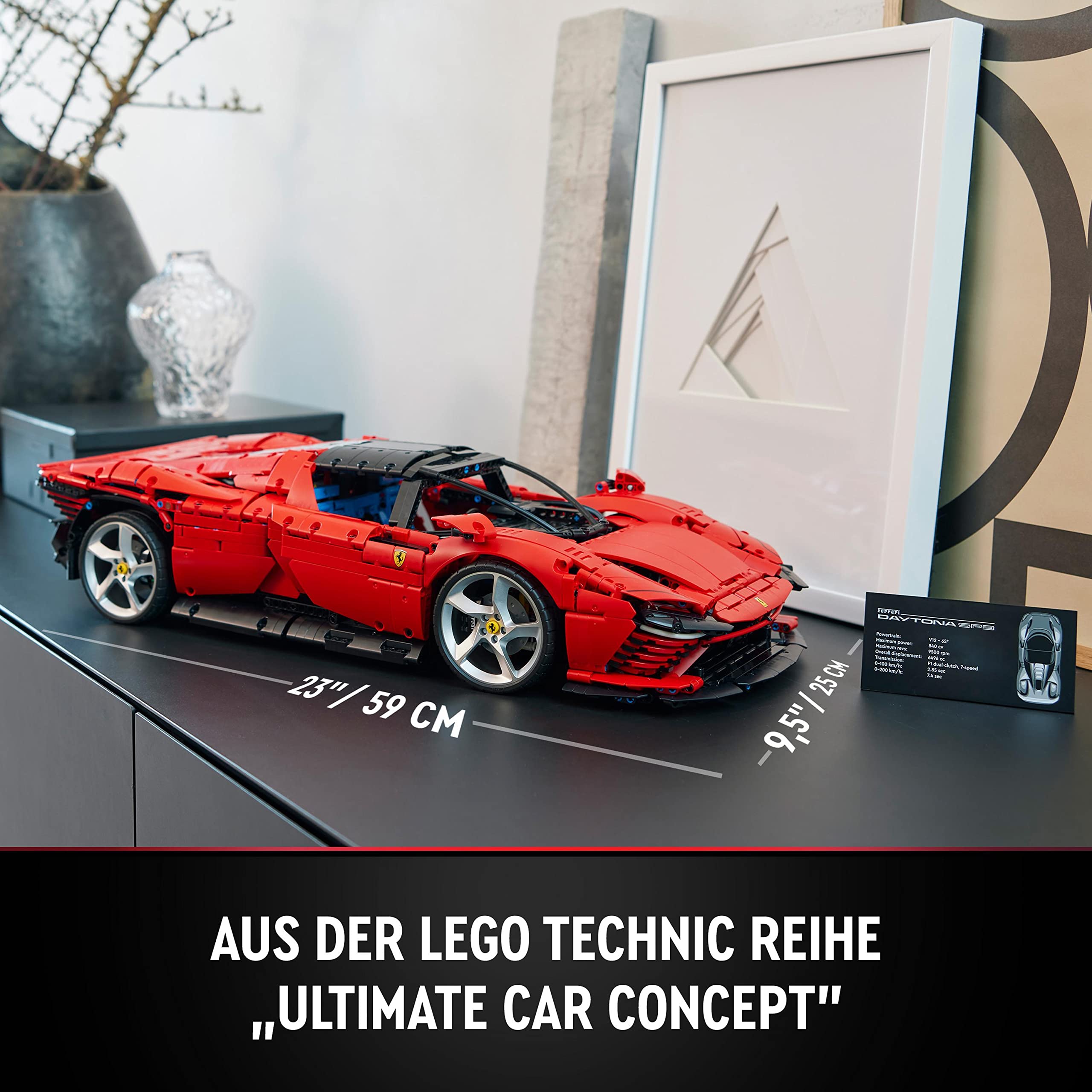 LEGO Technic Ferrari Daytona SP3 (42143) – Modellauto 1:8, roter Supersportwagen, Sammlerstück für Erwachsene