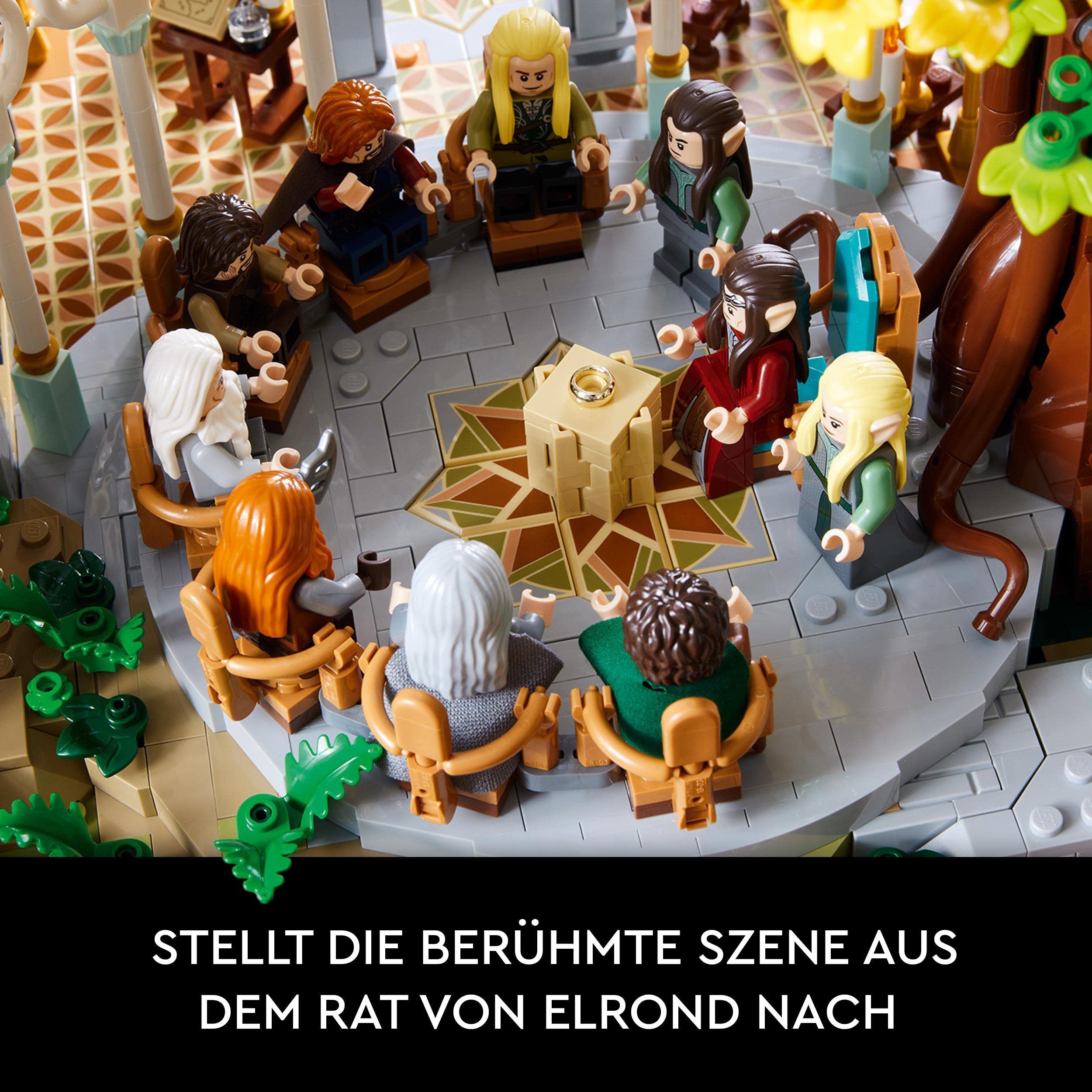 LEGO Icons Herr der Ringe: Bruchtal (10316) – Bauset für Erwachsene mit 15 Minifiguren, Sammlermodell für Fans
