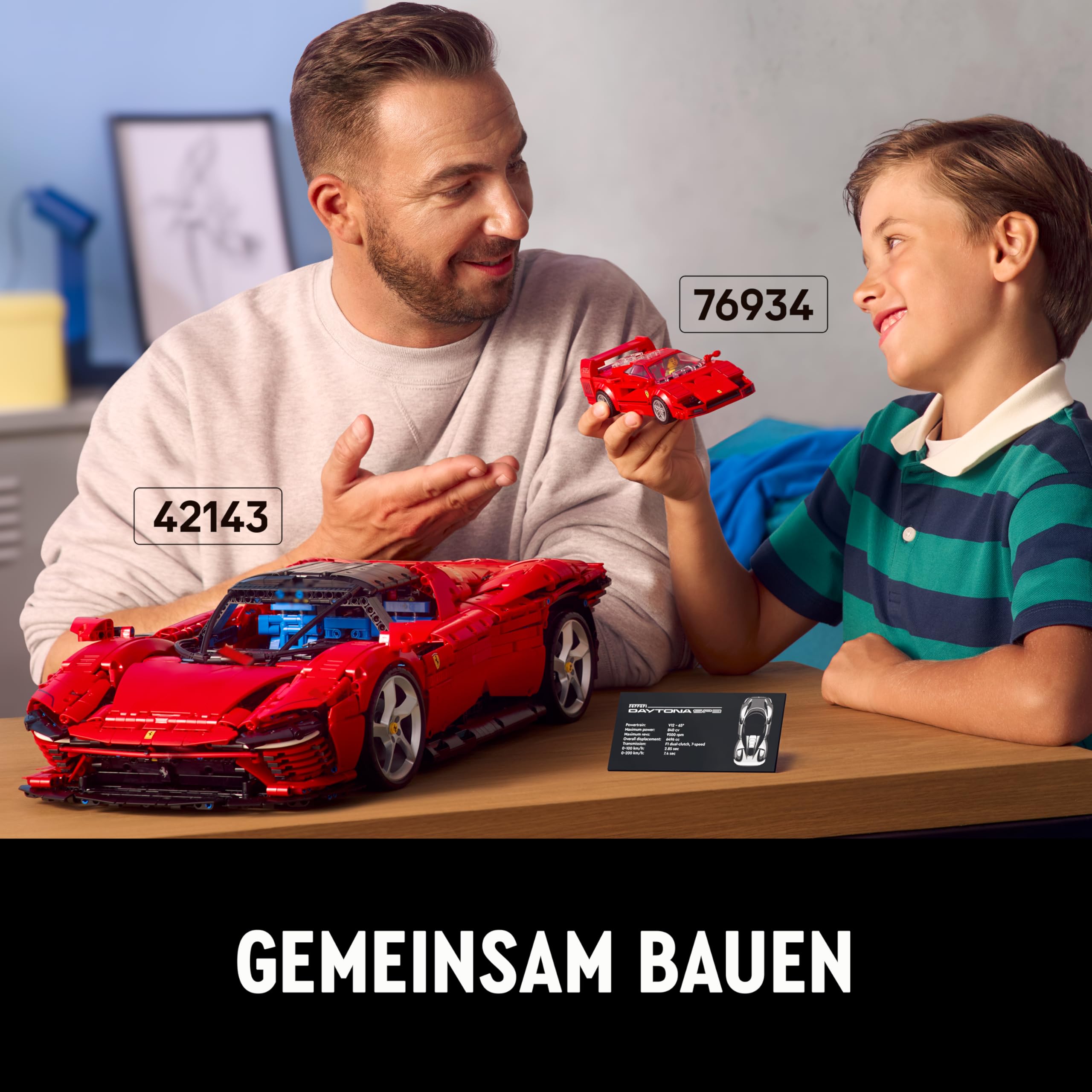 LEGO Technic Ferrari Daytona SP3 (42143) – Modellauto 1:8, roter Supersportwagen, Sammlerstück für Erwachsene