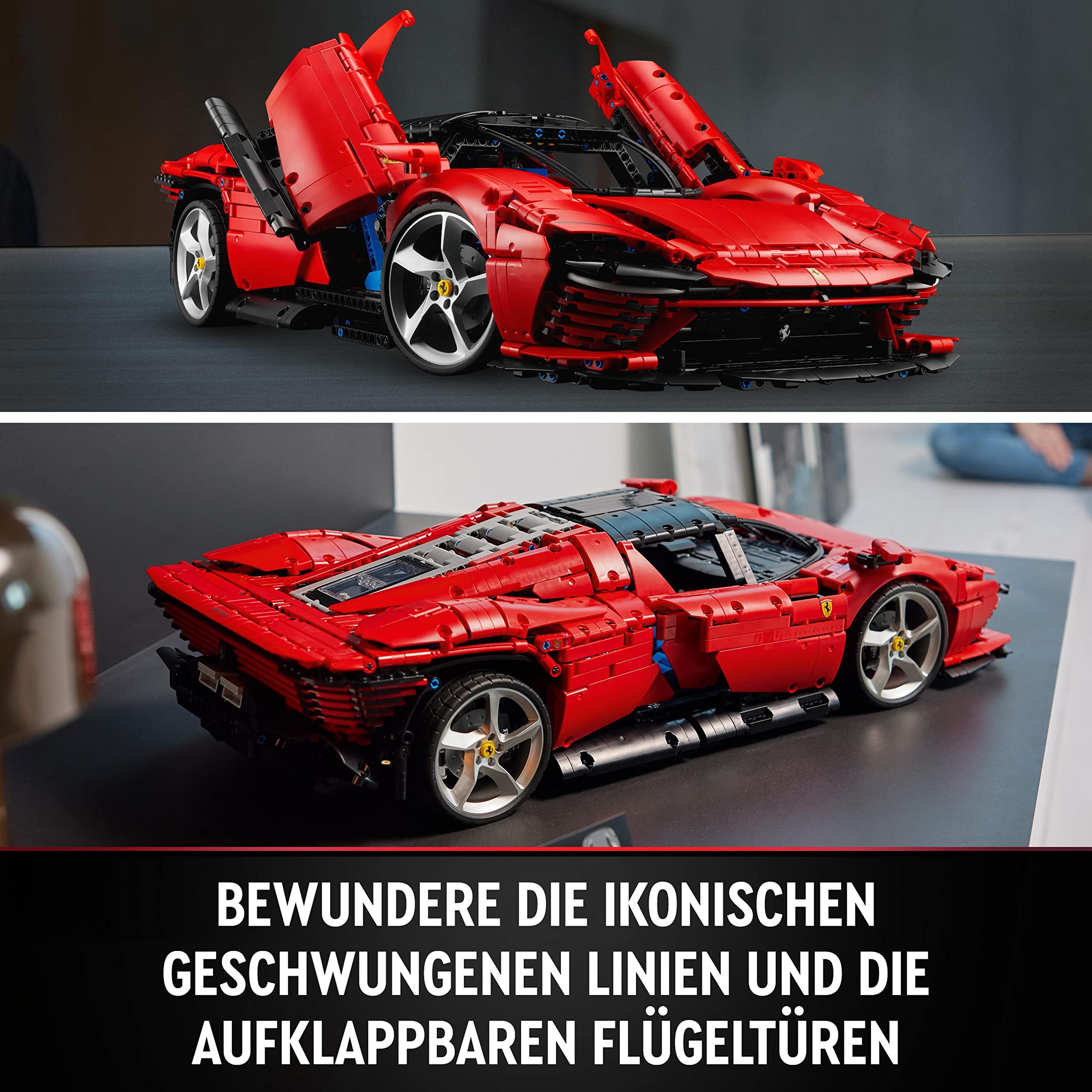 LEGO Technic Ferrari Daytona SP3 (42143) – Modellauto 1:8, roter Supersportwagen, Sammlerstück für Erwachsene