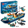 LEGO City Arktis-Forschungsschiff 60368 – Schwimmendes Spielzeug-Boot mit Hubschrauber, U-Boot, Wrack, 7 Minifiguren & Orca, ab 7 Jahren