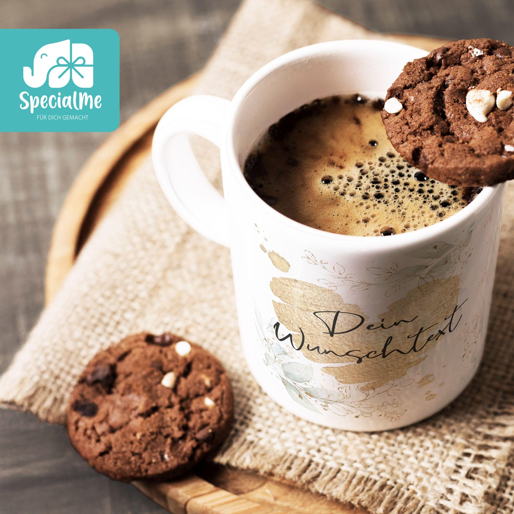 SpecialMe® Kaffee-Tasse [Wunschtext] mit Herz - soziale Berufe, Familie, Freunde kleines Dankeschön Geschenk Danke sagen Personalisiert weiß Keramik