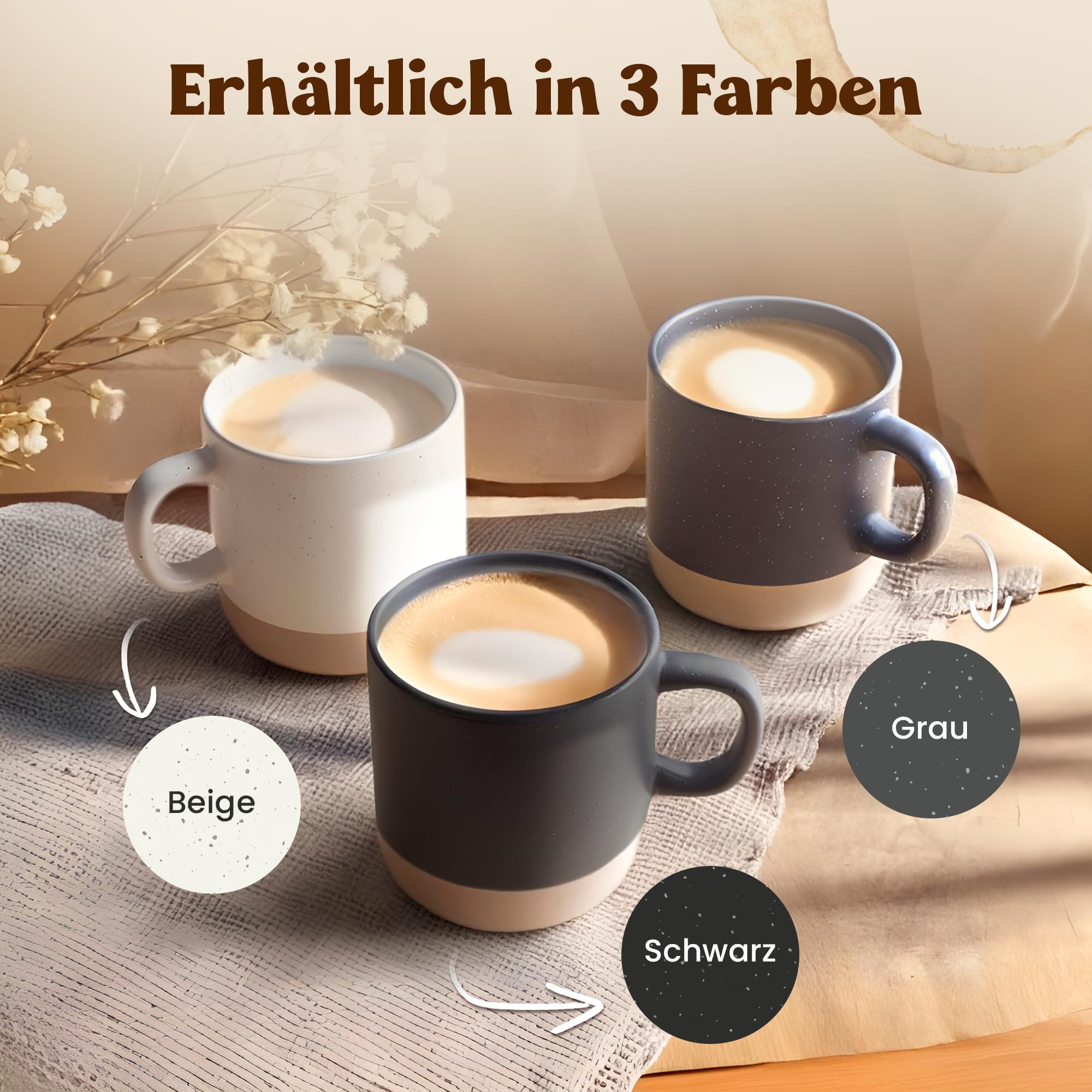 LIEBTASTISCH Kaffeebecher mit Lasergravur – Keramik Steingut Kaffeetasse, personalisierte Tasse für Kaffee, Tee – Lieblingsmensch Geschenk, Vatertag