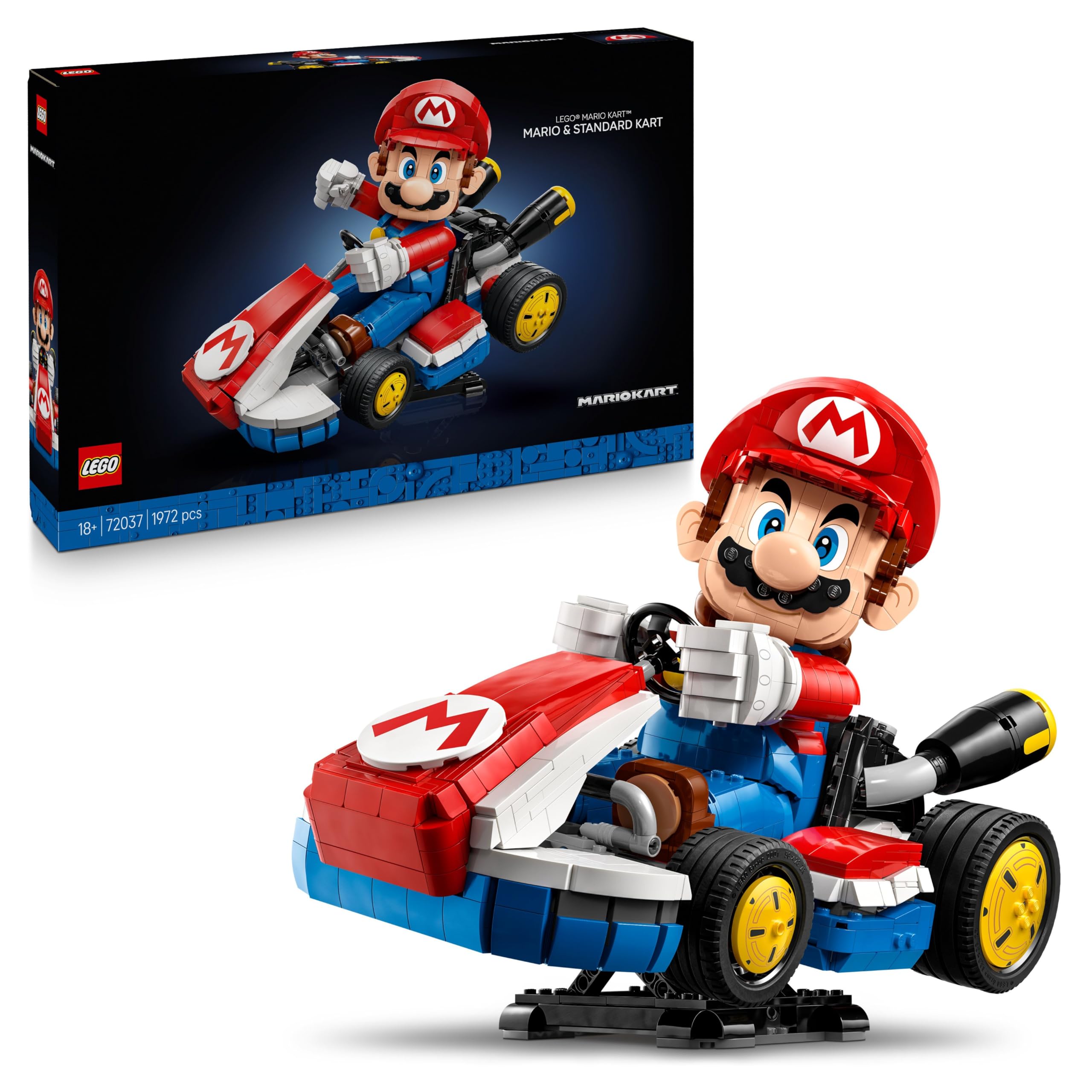 LEGO Super Mario Kart – Mario & Standard-Kart (72037) | Nintendo Figur & baubares Auto, Sammlerstück für Erwachsene Gamer