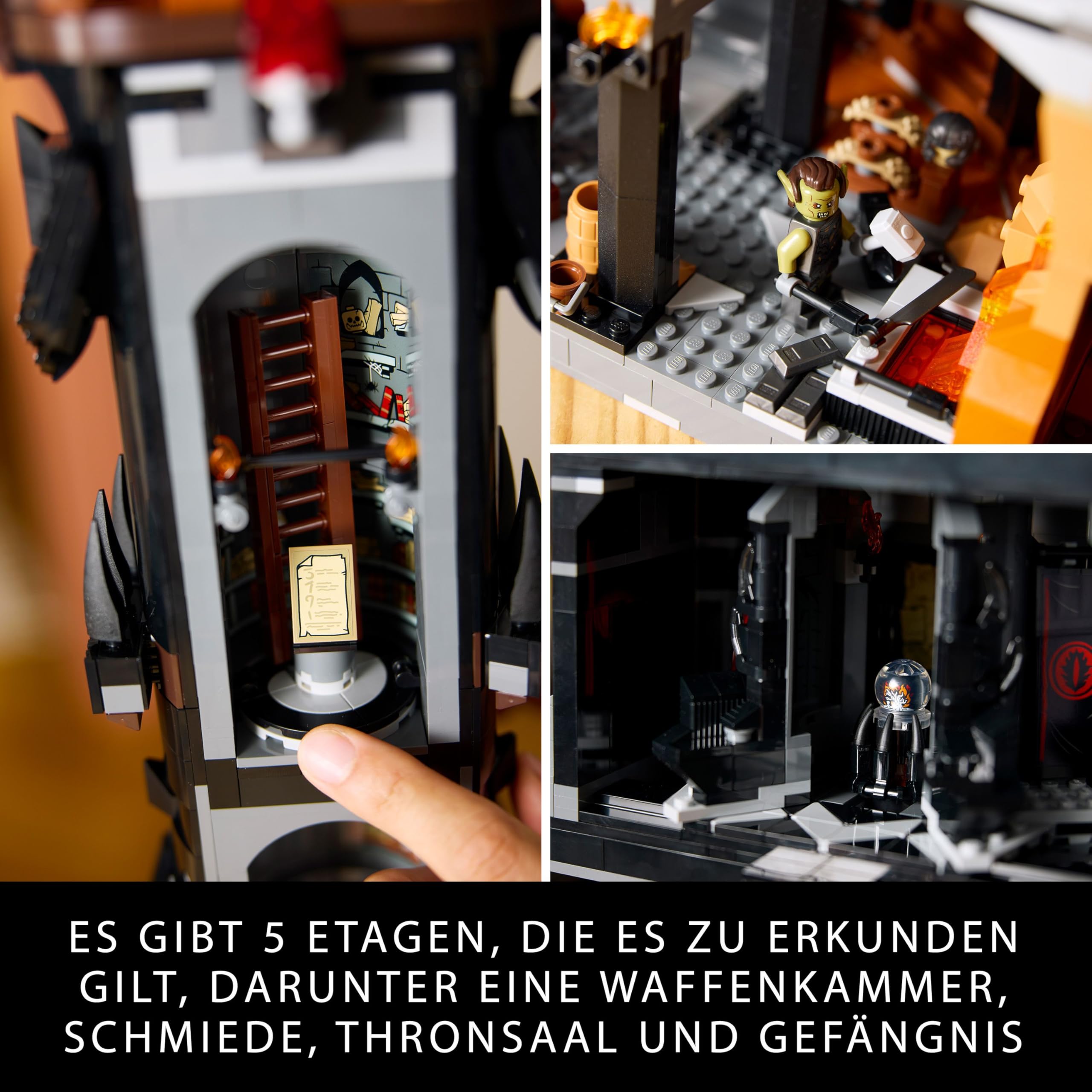 LEGO Icons Herr der Ringe: Barad-dûr (10333) – Bauset für Erwachsene mit Sauron, Orks & Helden, Sammlerstück für Fans