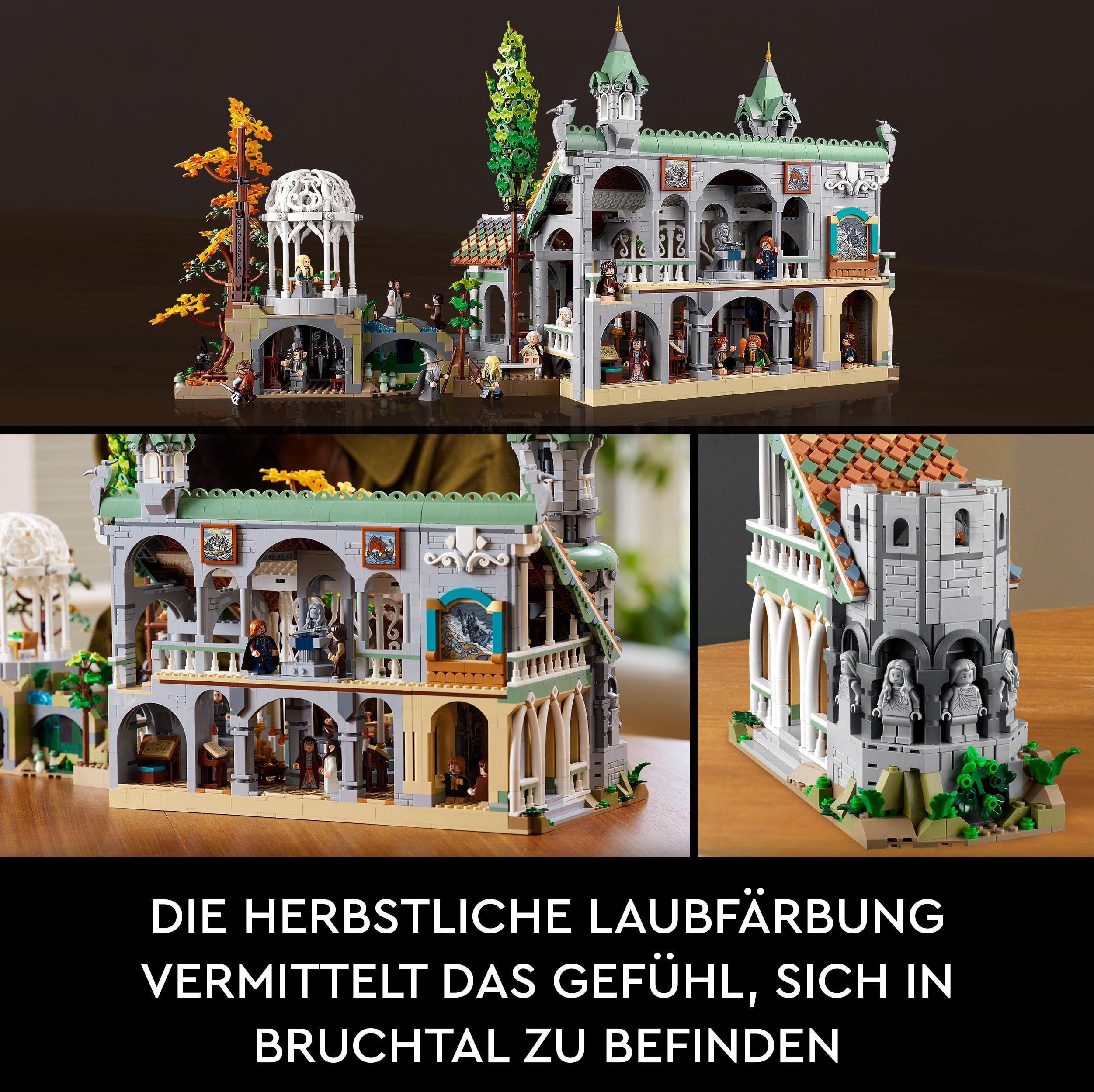 LEGO Icons Herr der Ringe: Bruchtal (10316) – Bauset für Erwachsene mit 15 Minifiguren, Sammlermodell für Fans