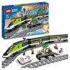 LEGO City Personen-Schnellzug 60337 – Ferngesteuerter Zug mit Licht, 2 Waggons, 24 Schienen & 6 Minifiguren