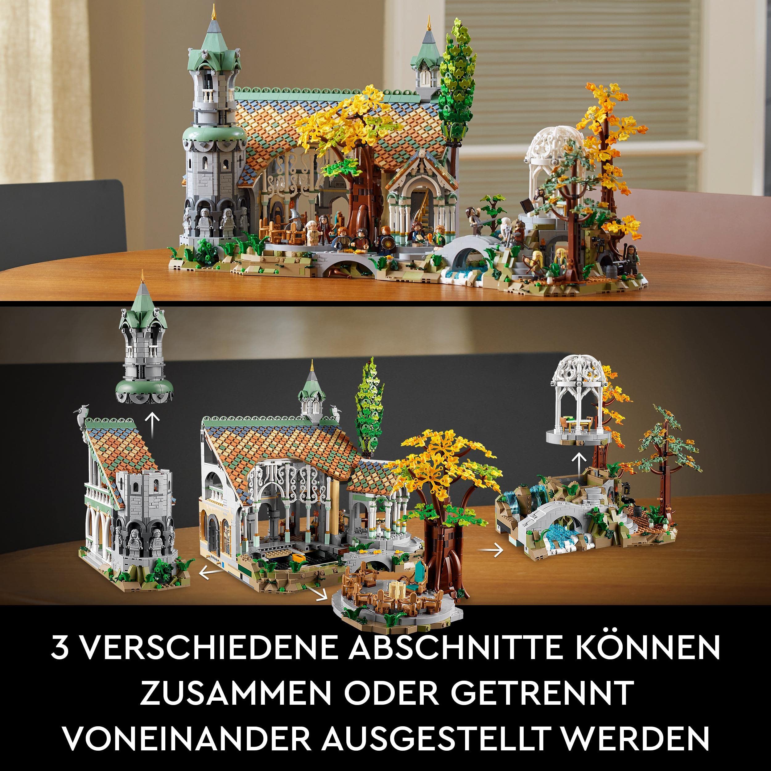 LEGO Icons Herr der Ringe: Bruchtal (10316) – Bauset für Erwachsene mit 15 Minifiguren, Sammlermodell für Fans