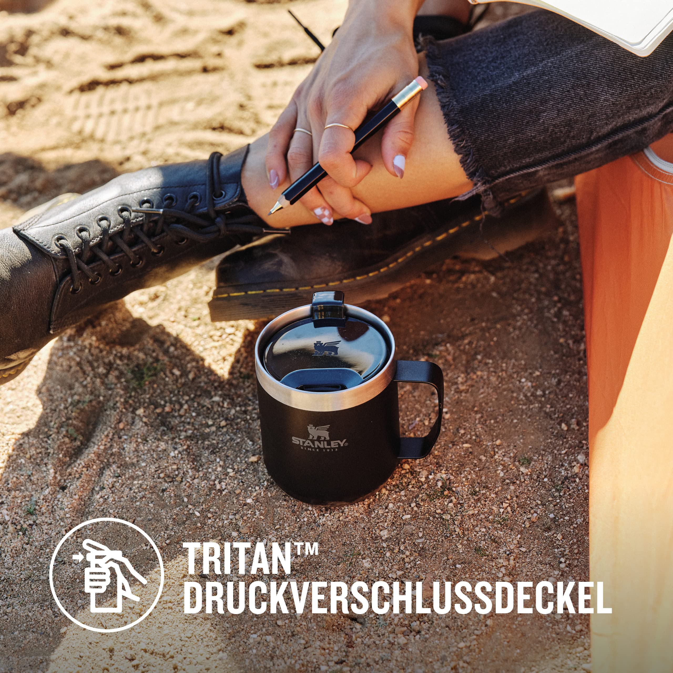 Stanley Classic Legendary Camp Mug Thermobecher 354 ml - Hält 1.5 Stunden Heiß - 3 Stunden Kalt - BPA-Frei - Spülmaschinenfest - Edelstahl