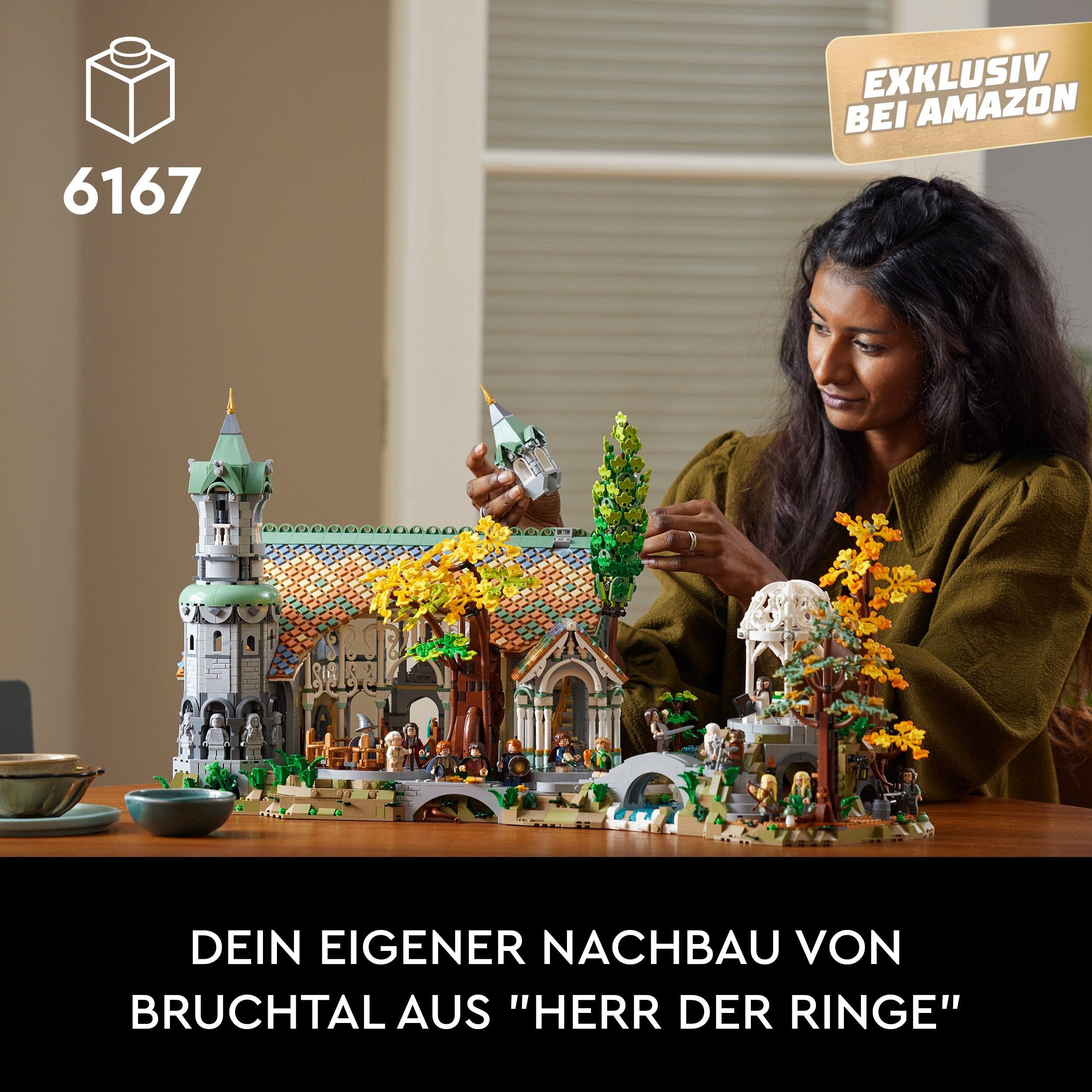 LEGO Icons Herr der Ringe: Bruchtal (10316) – Bauset für Erwachsene mit 15 Minifiguren, Sammlermodell für Fans