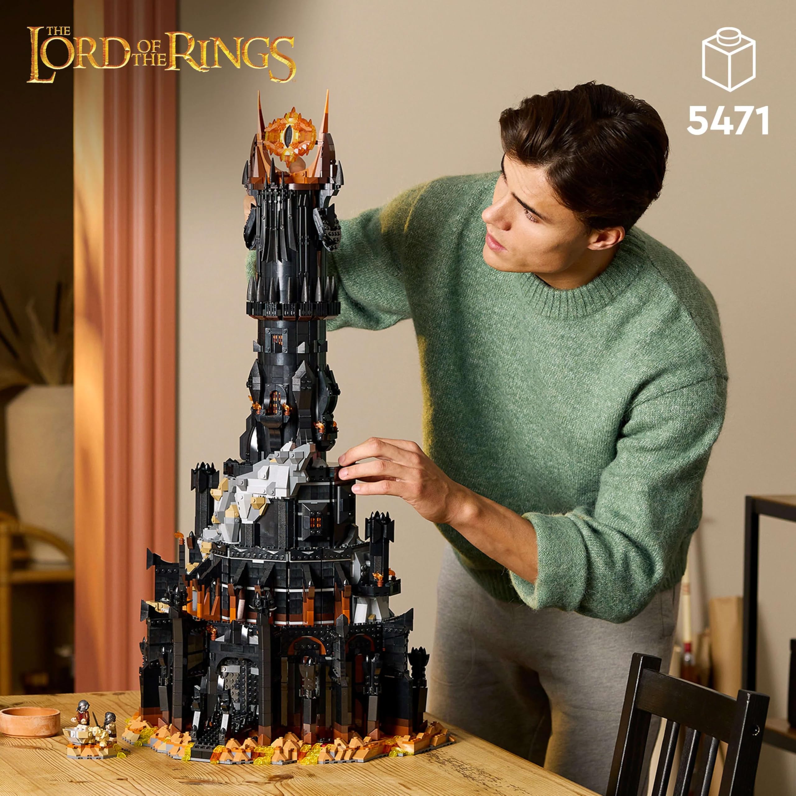 LEGO Icons Herr der Ringe: Barad-dûr (10333) – Bauset für Erwachsene mit Sauron, Orks & Helden, Sammlerstück für Fans